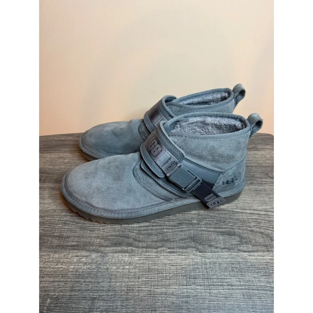 UGG Neumel Belted Grey Suede Buckle Strap Chukka Boots Mens 1112453